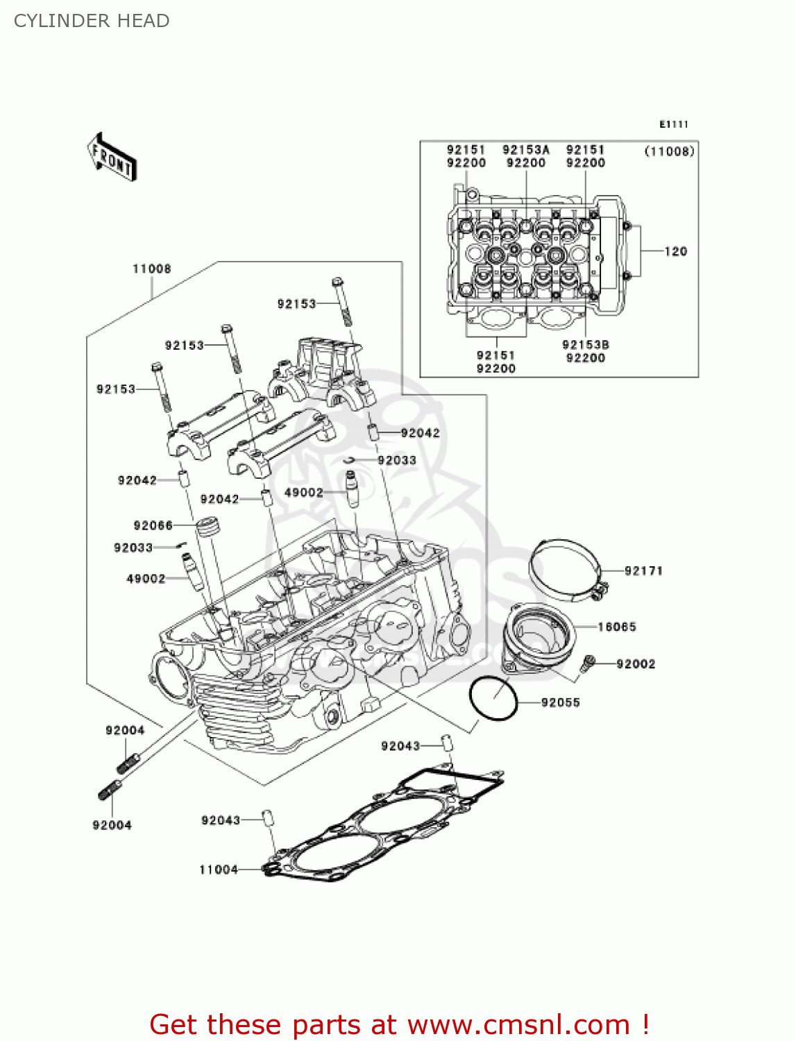CYLINDER HEAD EX650A7F NINJA 650R 750 USA CALIFORNIA CANADA