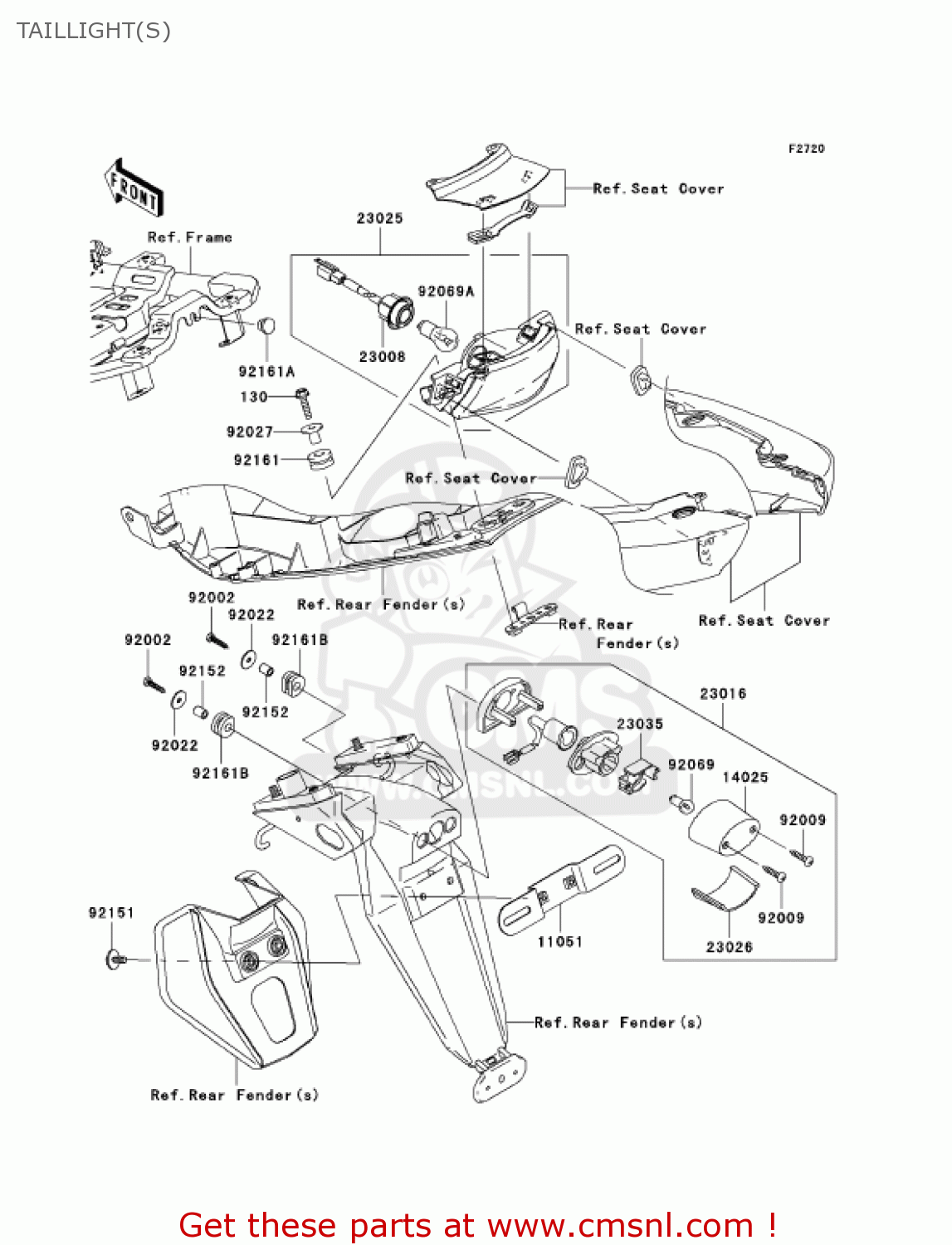 TAILLIGHT(S) EX650A7F NINJA 650R 750 USA CALIFORNIA CANADA