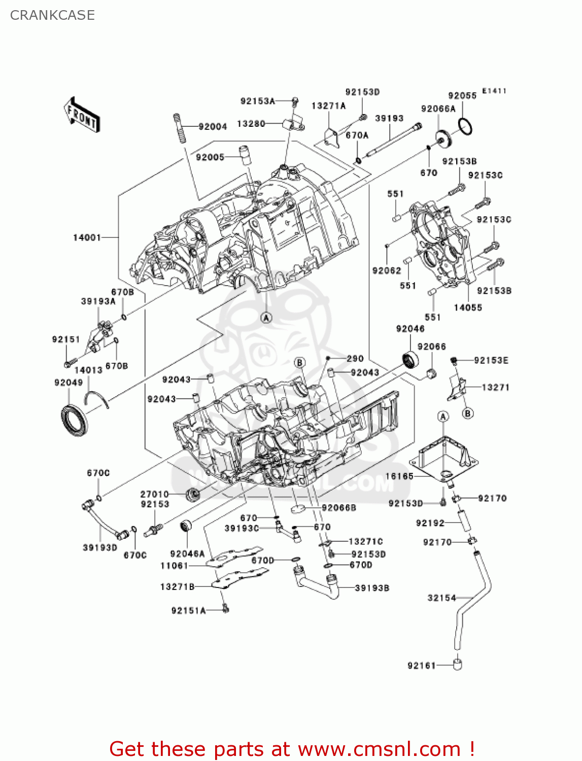 CRANKCASE EX650A7F NINJA 650R 750 USA CALIFORNIA CANADA