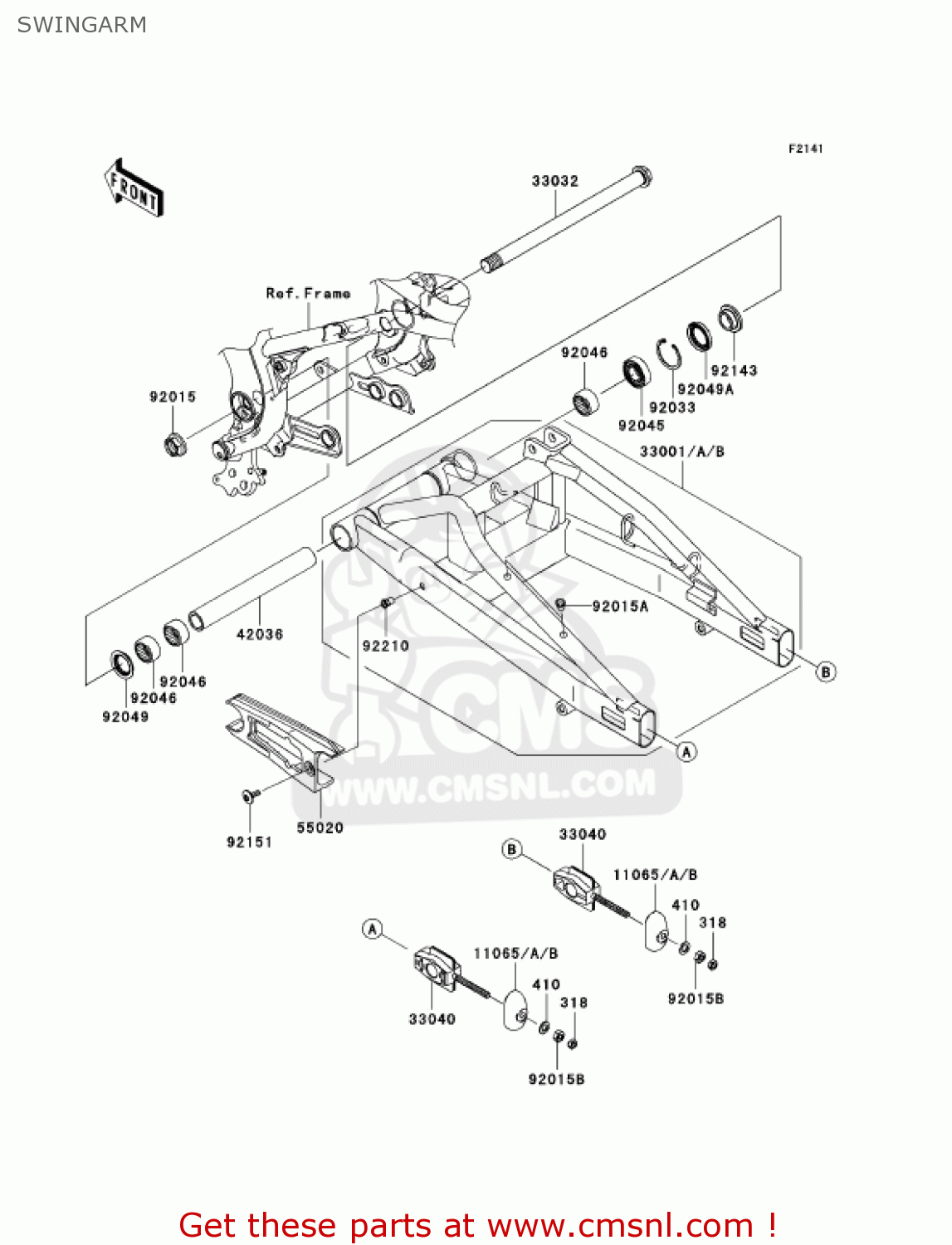 SWINGARM EX650A7F NINJA 650R 750 USA CALIFORNIA CANADA