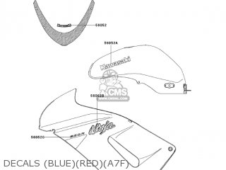 DECALS (BLUE)(RED)(A7F) - EX650A7F NINJA 650R 750 USA CALIFORNIA CANADA