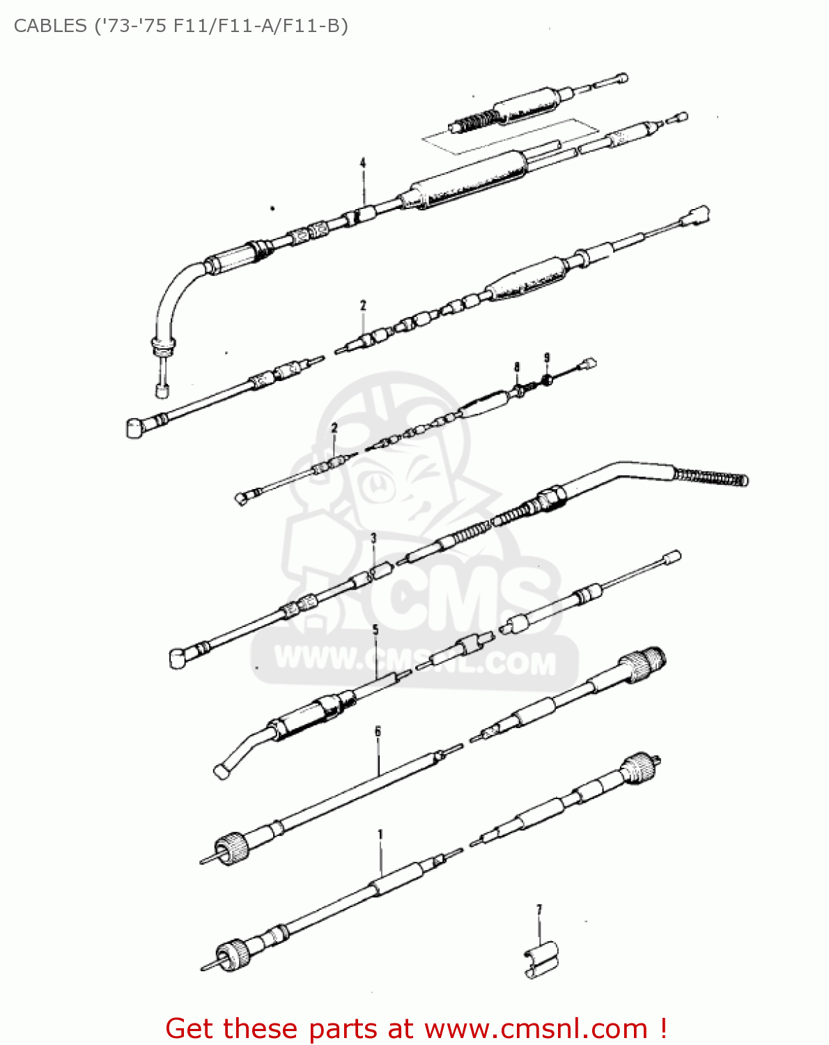 CABLES ('73-'75 F11/F11-A/F11-B) F11 1973 USA
