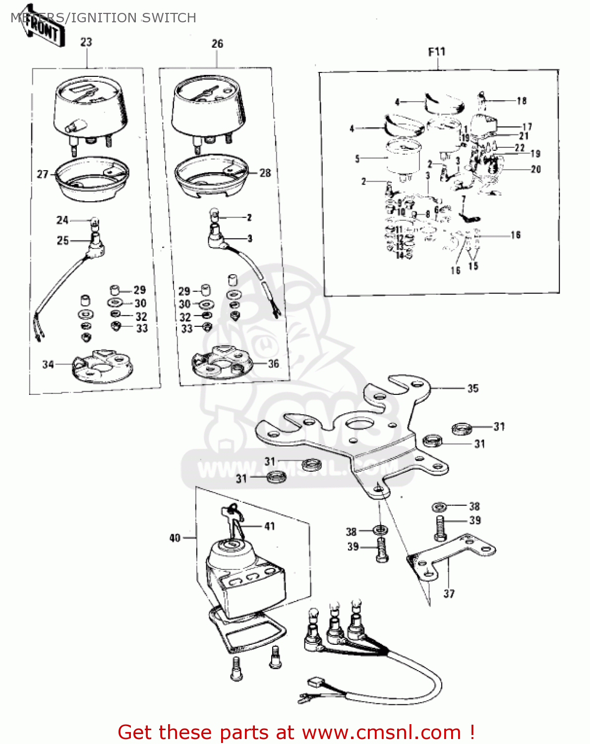METERS/IGNITION SWITCH F11 1973 USA