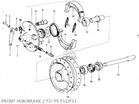 FRONT HUB/BRAKE ('73-'75 F11/F11 - F11 1973 USA
