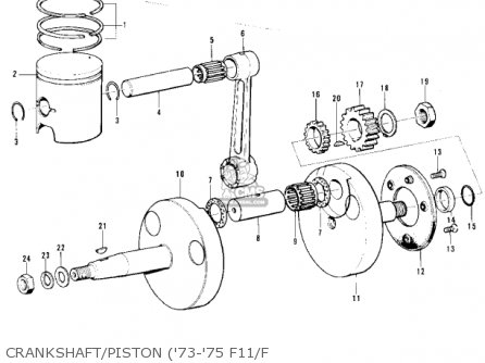CRANKSHAFT/PISTON ('73-'75 F11/F - F11 1973 USA