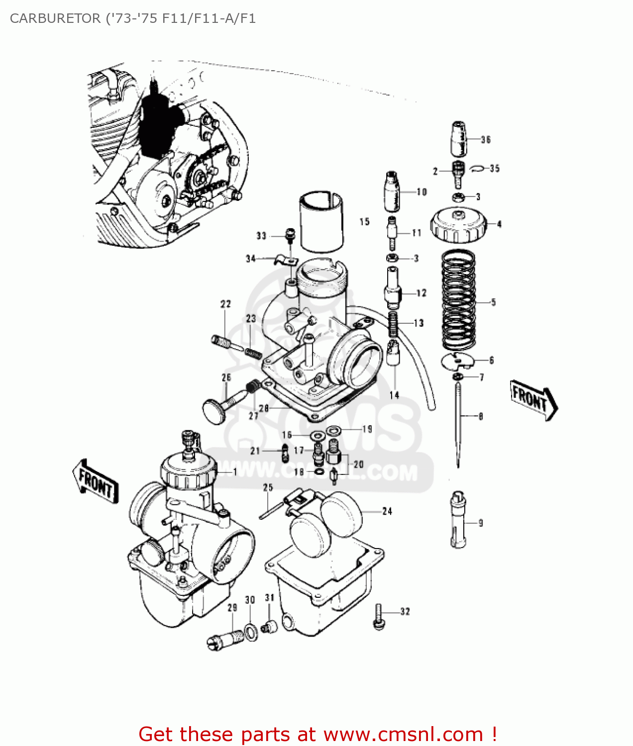 CARBURETOR ('73-'75 F11/F11-A/F1 F11A 1974 USA
