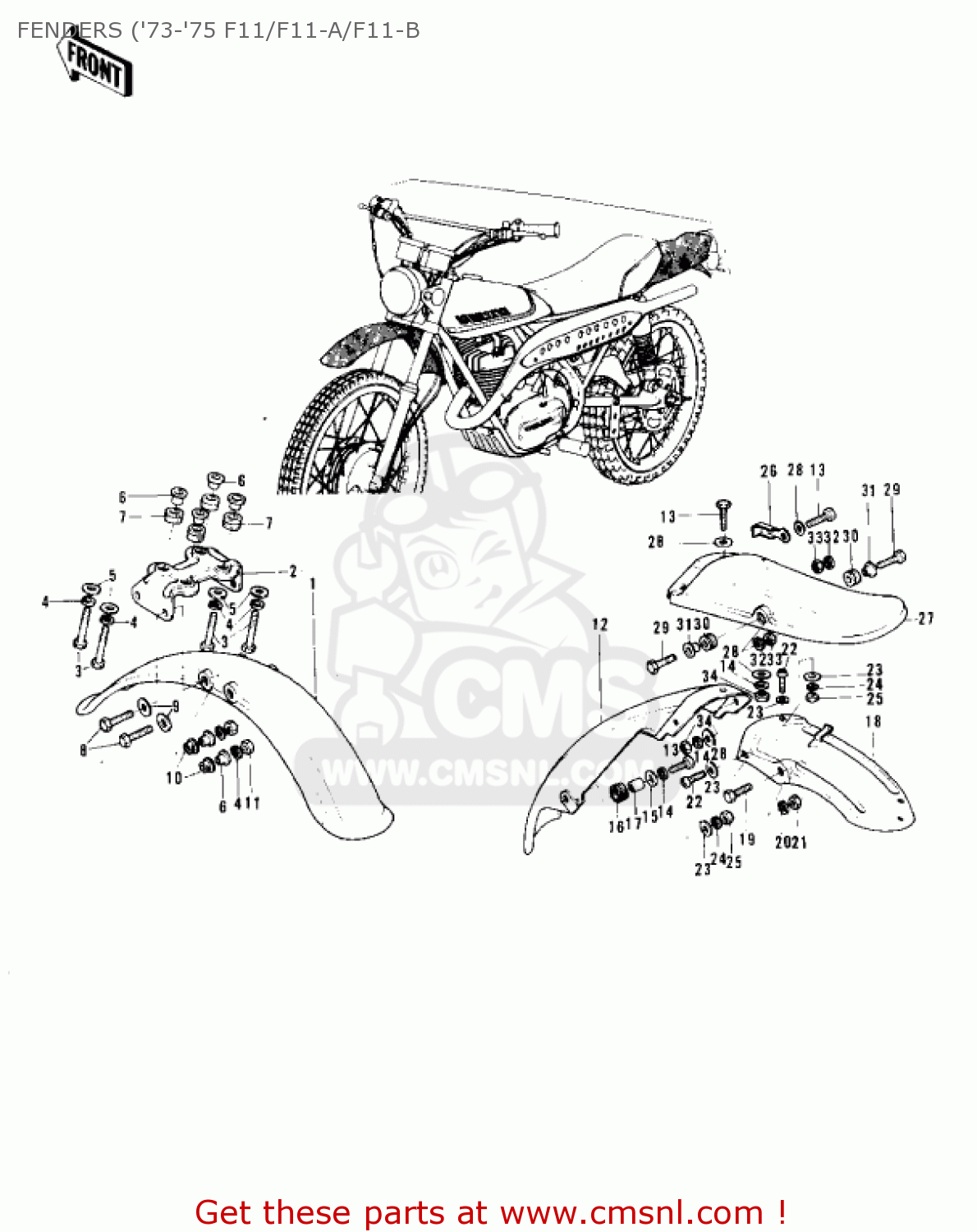 FENDERS ('73-'75 F11/F11-A/F11-B F11A 1974 USA