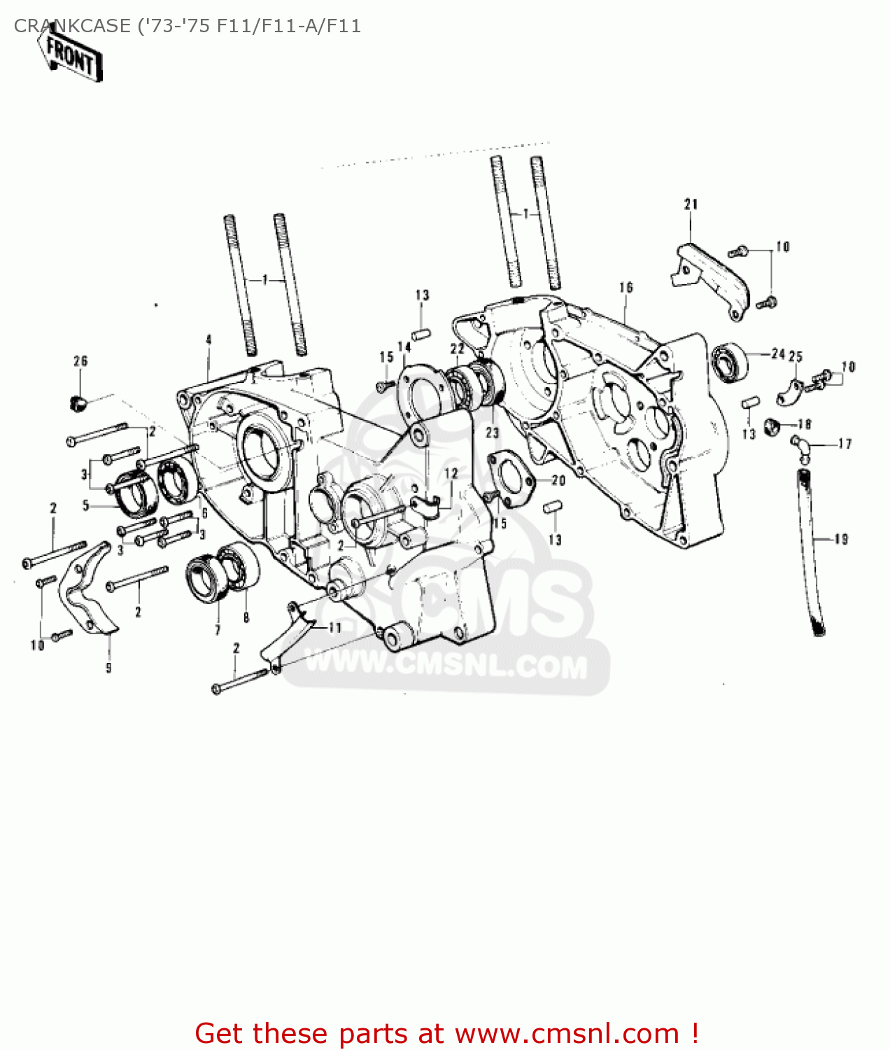 CRANKCASE ('73-'75 F11/F11-A/F11 F11A 1974 USA
