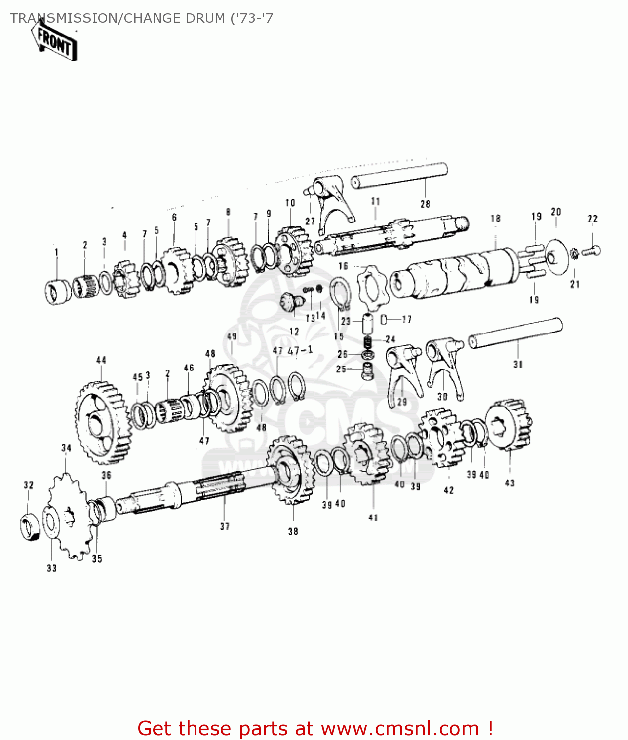 TRANSMISSION/CHANGE DRUM ('73-'7 F11A 1974 USA