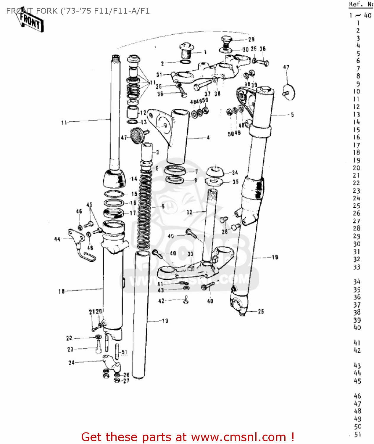 FRONT FORK ('73-'75 F11/F11-A/F1 F11A 1974 USA
