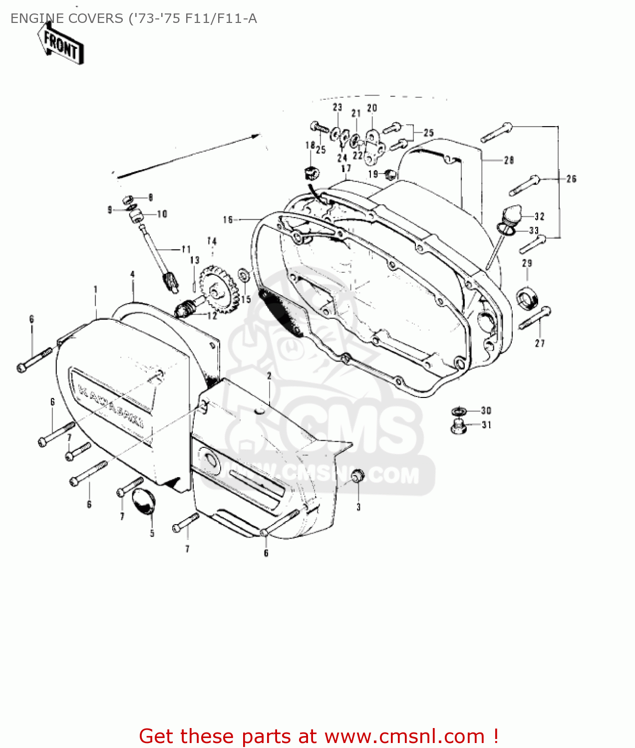 ENGINE COVERS ('73-'75 F11/F11-A F11B 1975 USA