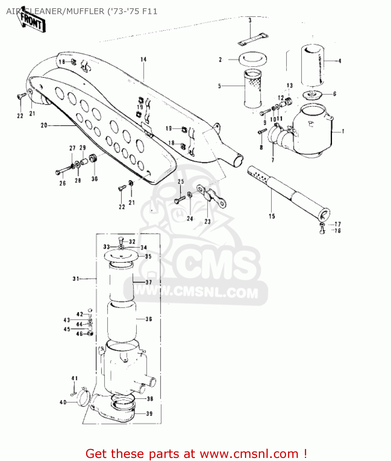 AIR CLEANER/MUFFLER ('73-'75 F11 F11B 1975 USA
