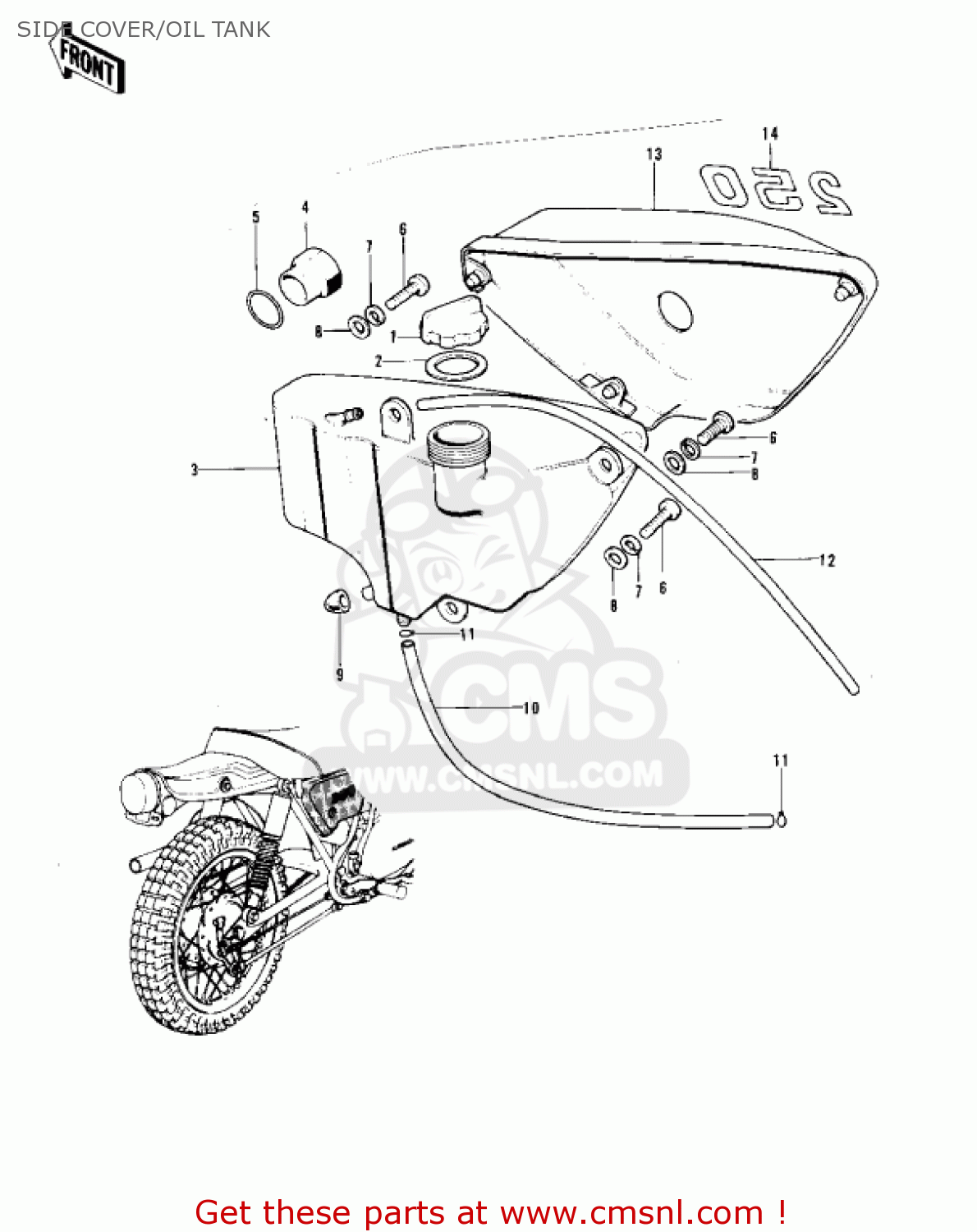 SIDE COVER/OIL TANK F11B 1975 USA