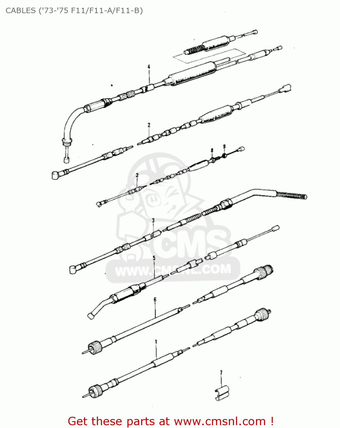 CABLES ('73-'75 F11/F11-A/F11-B) F11B 1975 USA