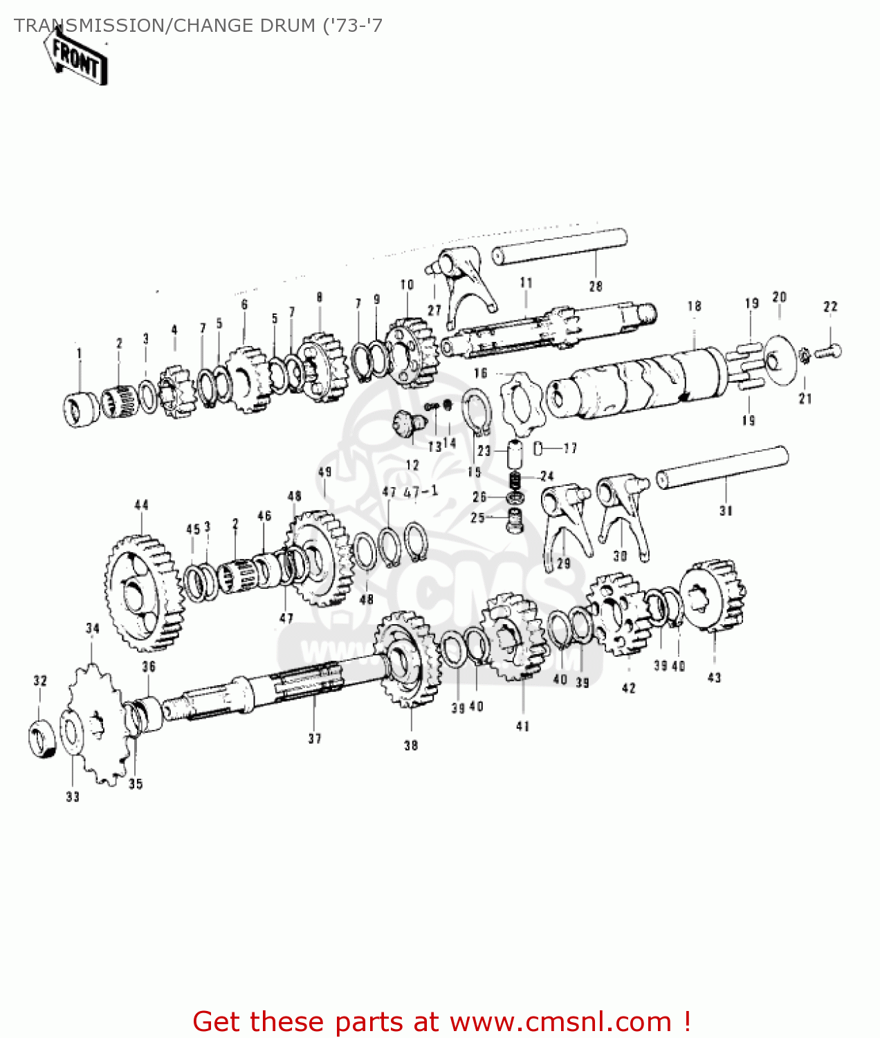 TRANSMISSION/CHANGE DRUM ('73-'7 F11B 1975 USA