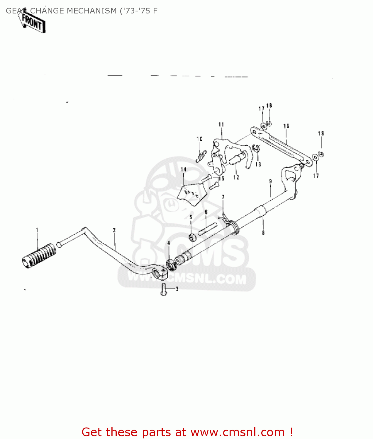GEAR CHANGE MECHANISM ('73-'75 F F11B 1975 USA