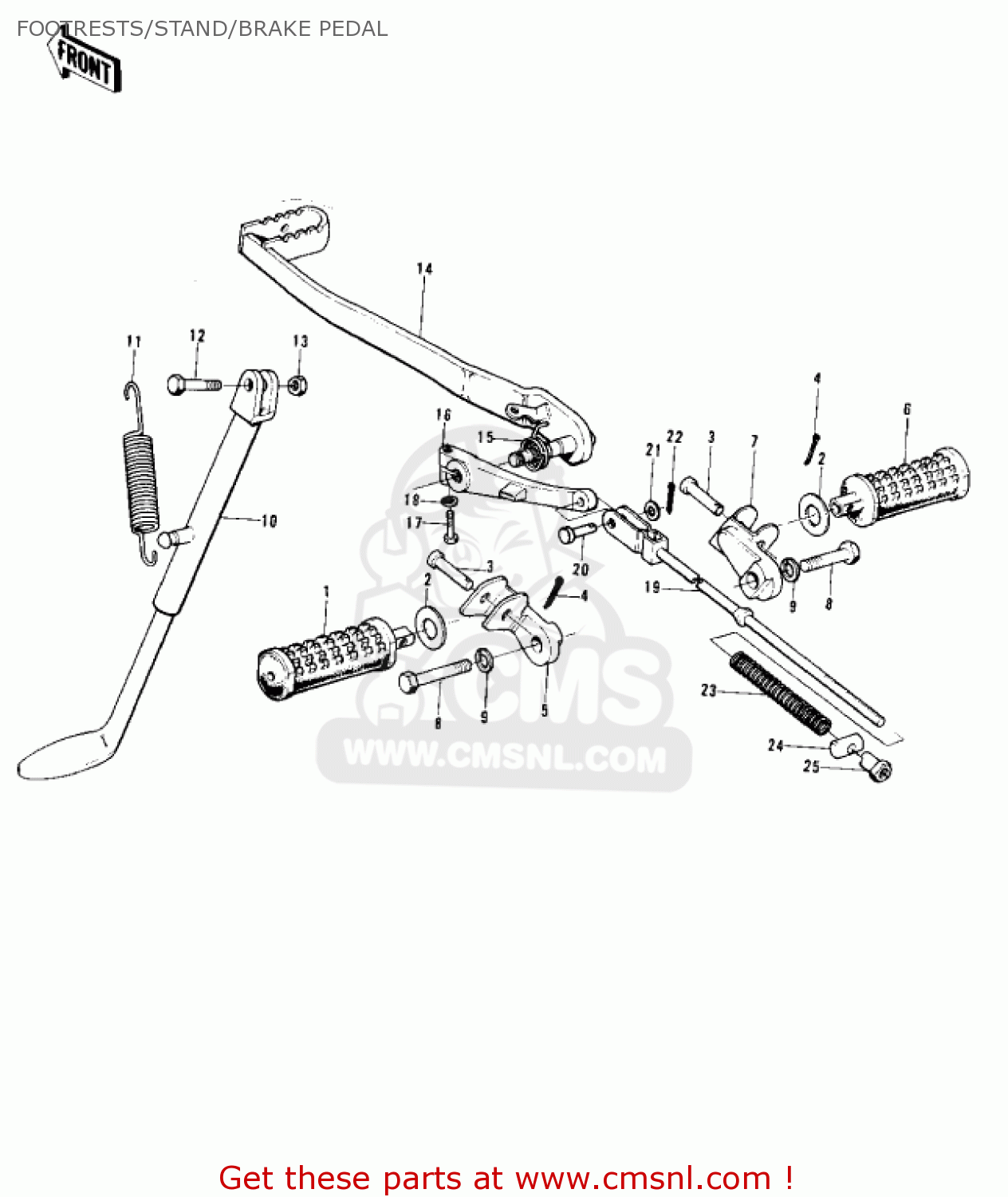 FOOTRESTS/STAND/BRAKE PEDAL F11B 1975 USA