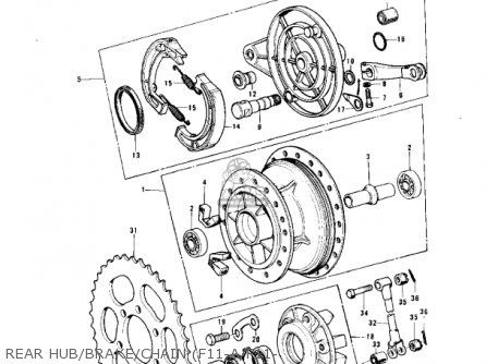 REAR HUB/BRAKE/CHAIN (F11-A/F11- - F11B 1975 USA