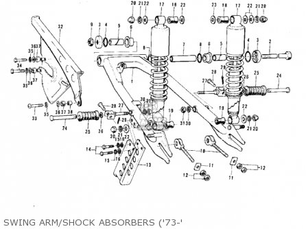 SWING ARM/SHOCK ABSORBERS ('73-' - F11B 1975 USA