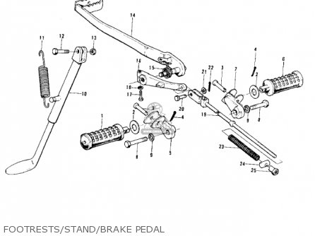 FOOTRESTS/STAND/BRAKE PEDAL - F11B 1975 USA