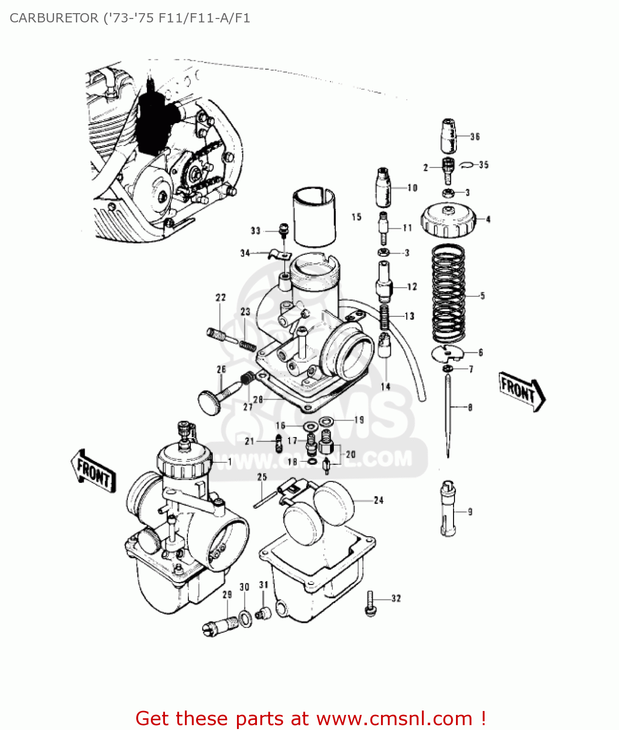 CARBURETOR ('73-'75 F11/F11-A/F1 F11M 1973 USA