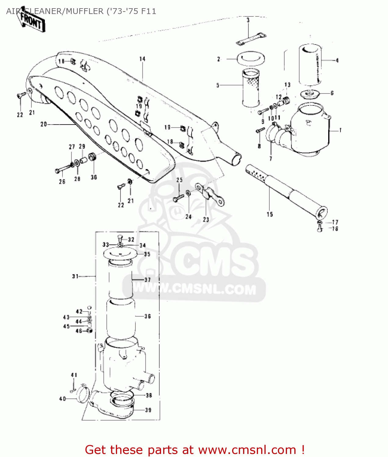 AIR CLEANER/MUFFLER ('73-'75 F11 F11M 1973 USA