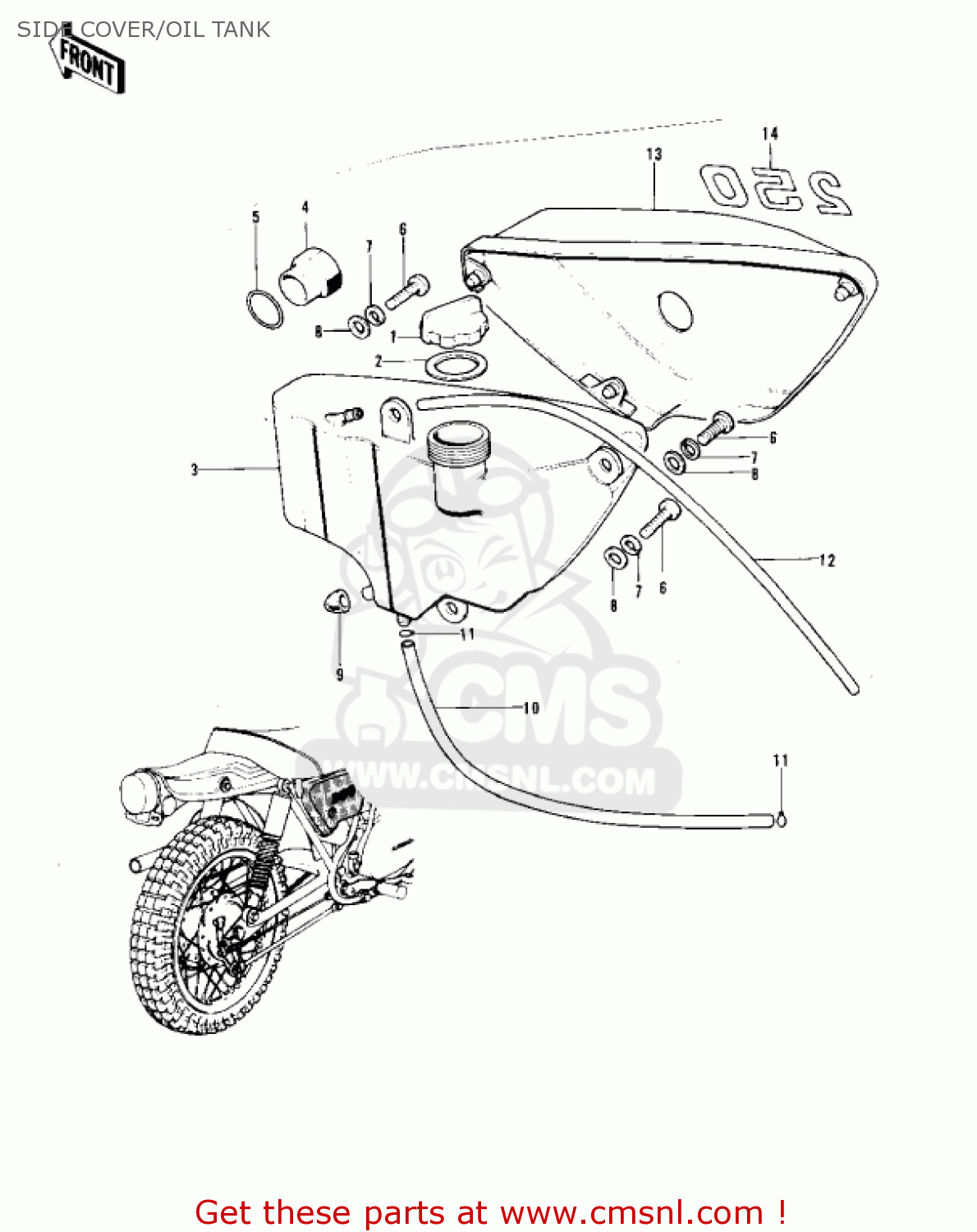 SIDE COVER/OIL TANK F11M 1973 USA