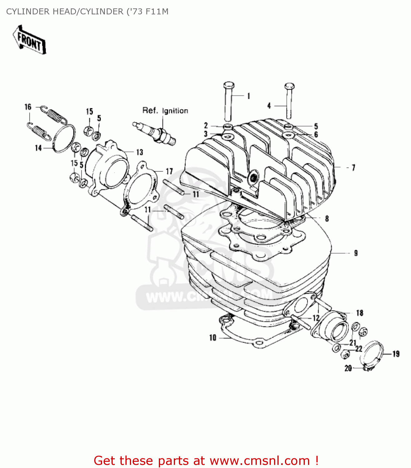 CYLINDER HEAD/CYLINDER ('73 F11M F11M 1973 USA