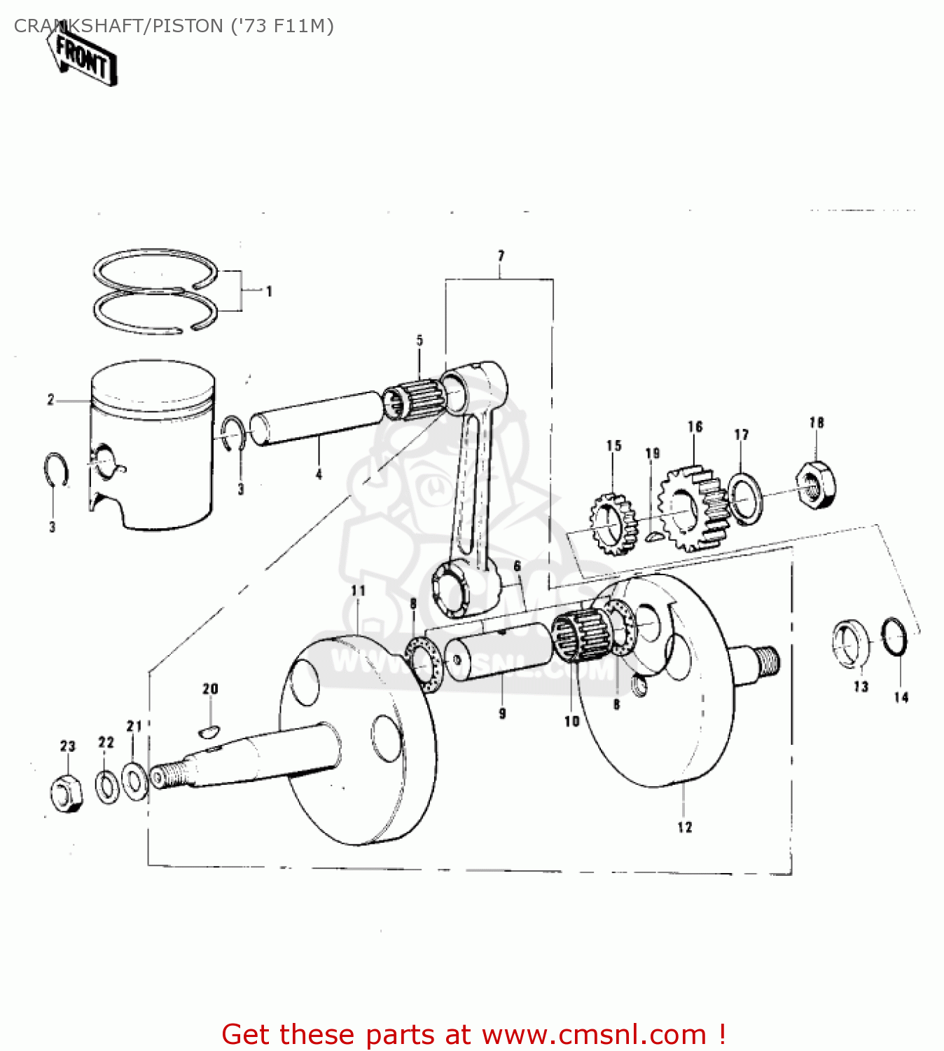 CRANKSHAFT/PISTON ('73 F11M) F11M 1973 USA