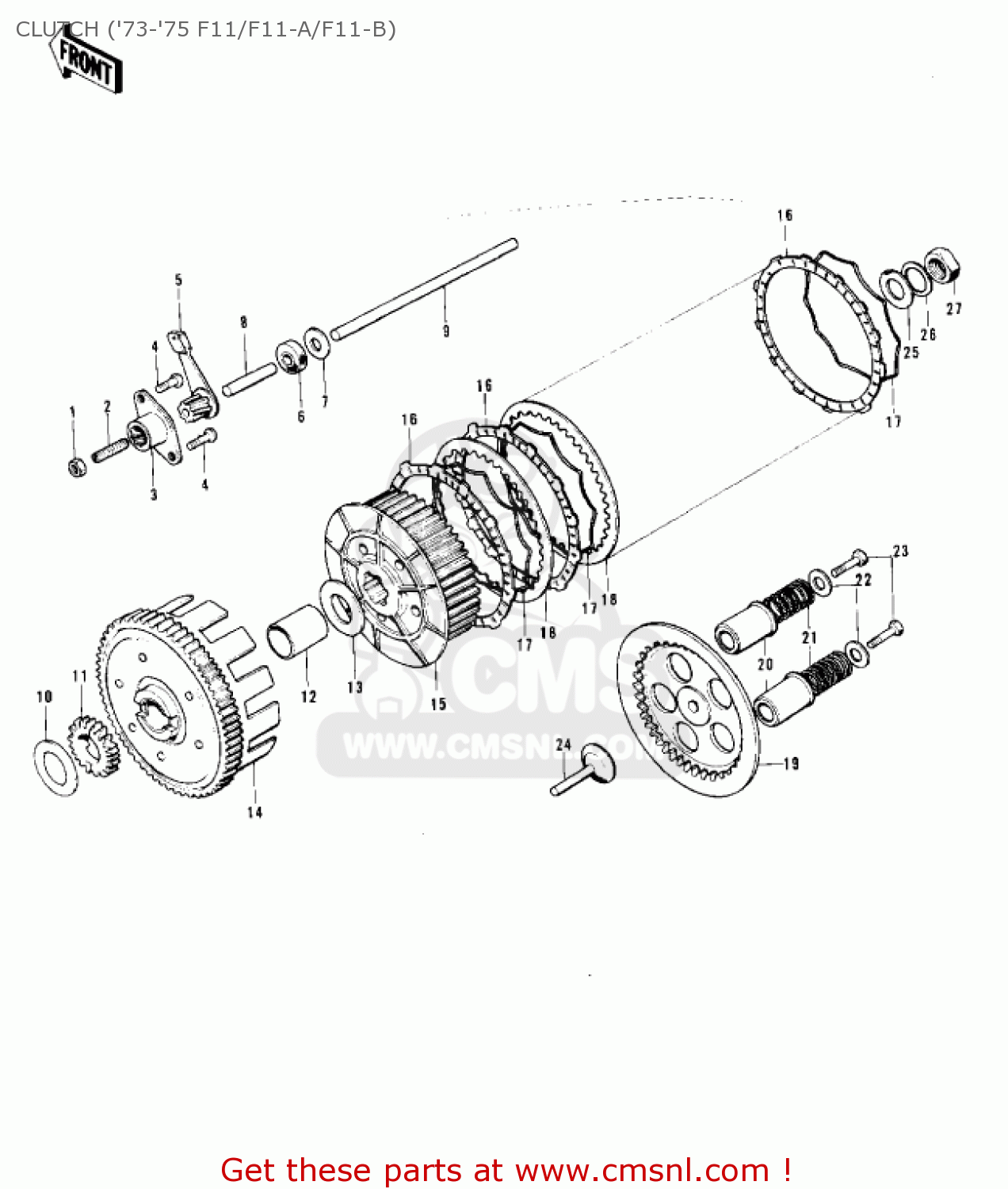 CLUTCH ('73-'75 F11/F11-A/F11-B) F11M 1973 USA