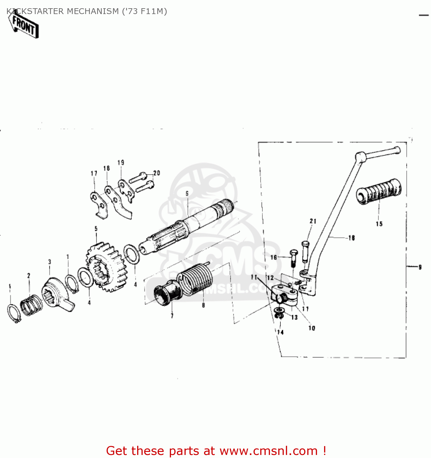 KICKSTARTER MECHANISM ('73 F11M) F11M 1973 USA