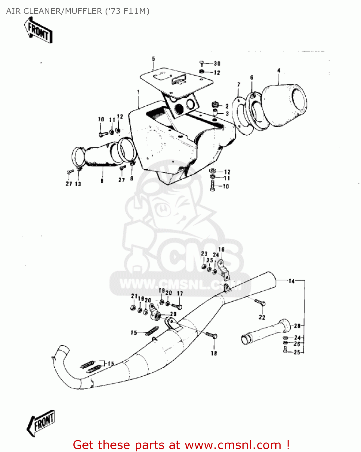 AIR CLEANER/MUFFLER ('73 F11M) F11M 1973 USA