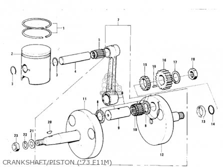 CRANKSHAFT/PISTON ('73 F11M) - F11M 1973 USA