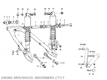 SWING ARM/SHOCK ABSORBERS ('73 F - F11M 1973 USA