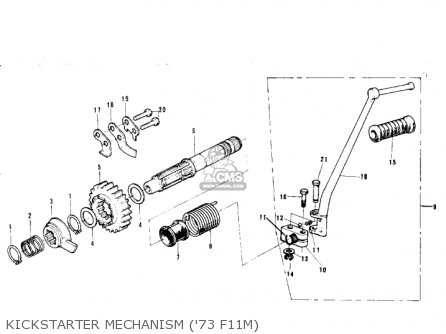KICKSTARTER MECHANISM ('73 F11M) - F11M 1973 USA