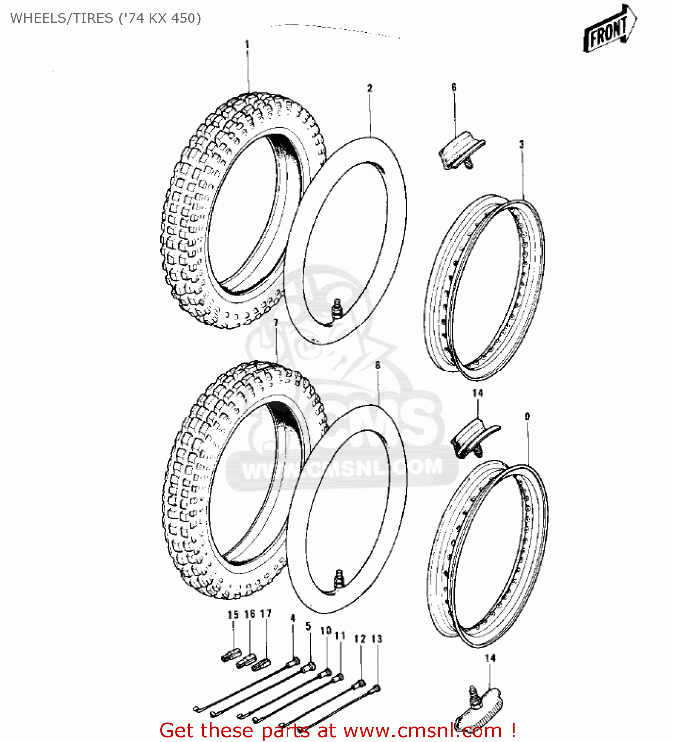 WHEELS/TIRES ('74 KX 450) F12MX 1973