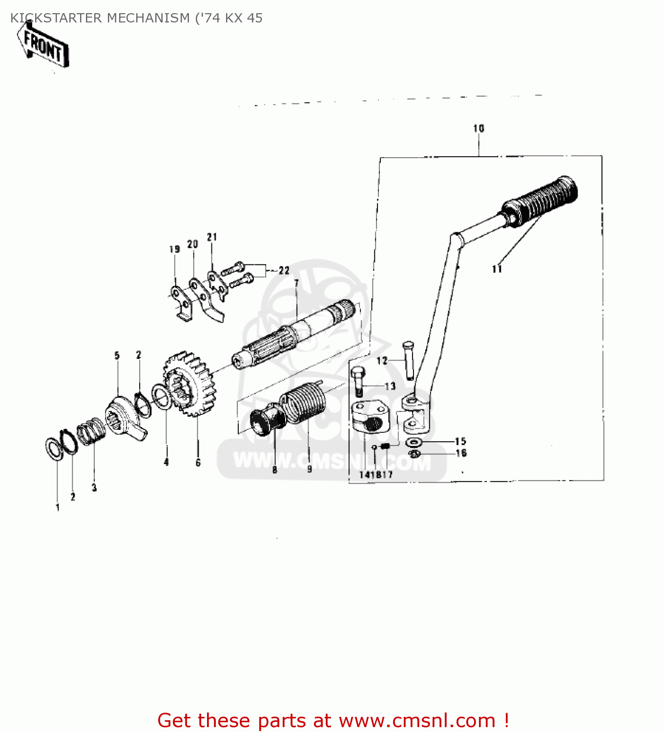 KICKSTARTER MECHANISM ('74 KX 45 F12MX 1973