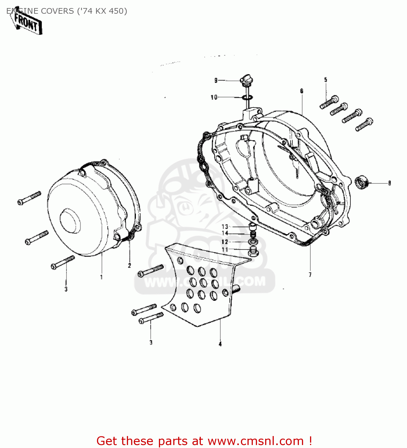 ENGINE COVERS ('74 KX 450) F12MX 1973