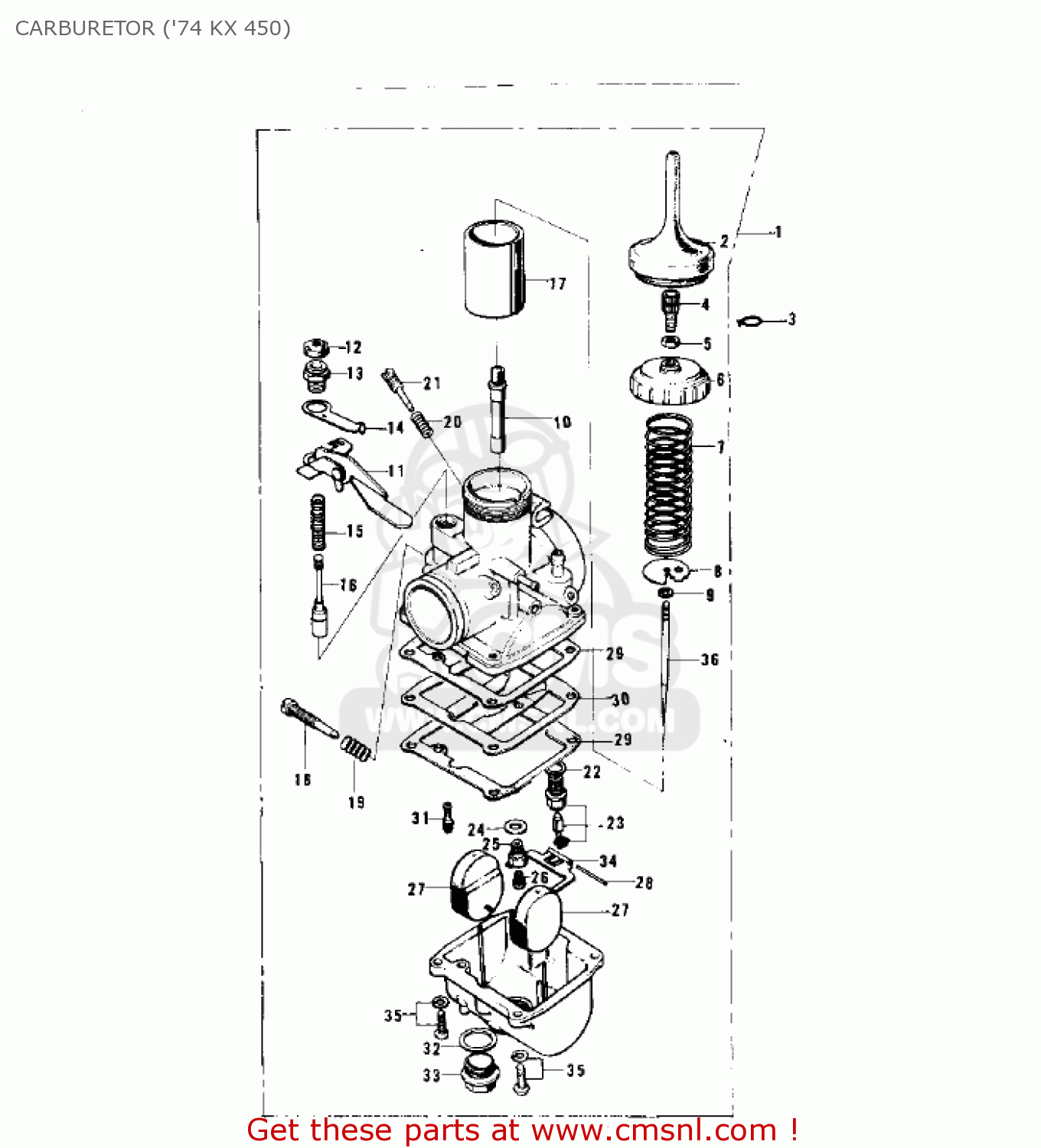CARBURETOR ('74 KX 450) F12MX 1973