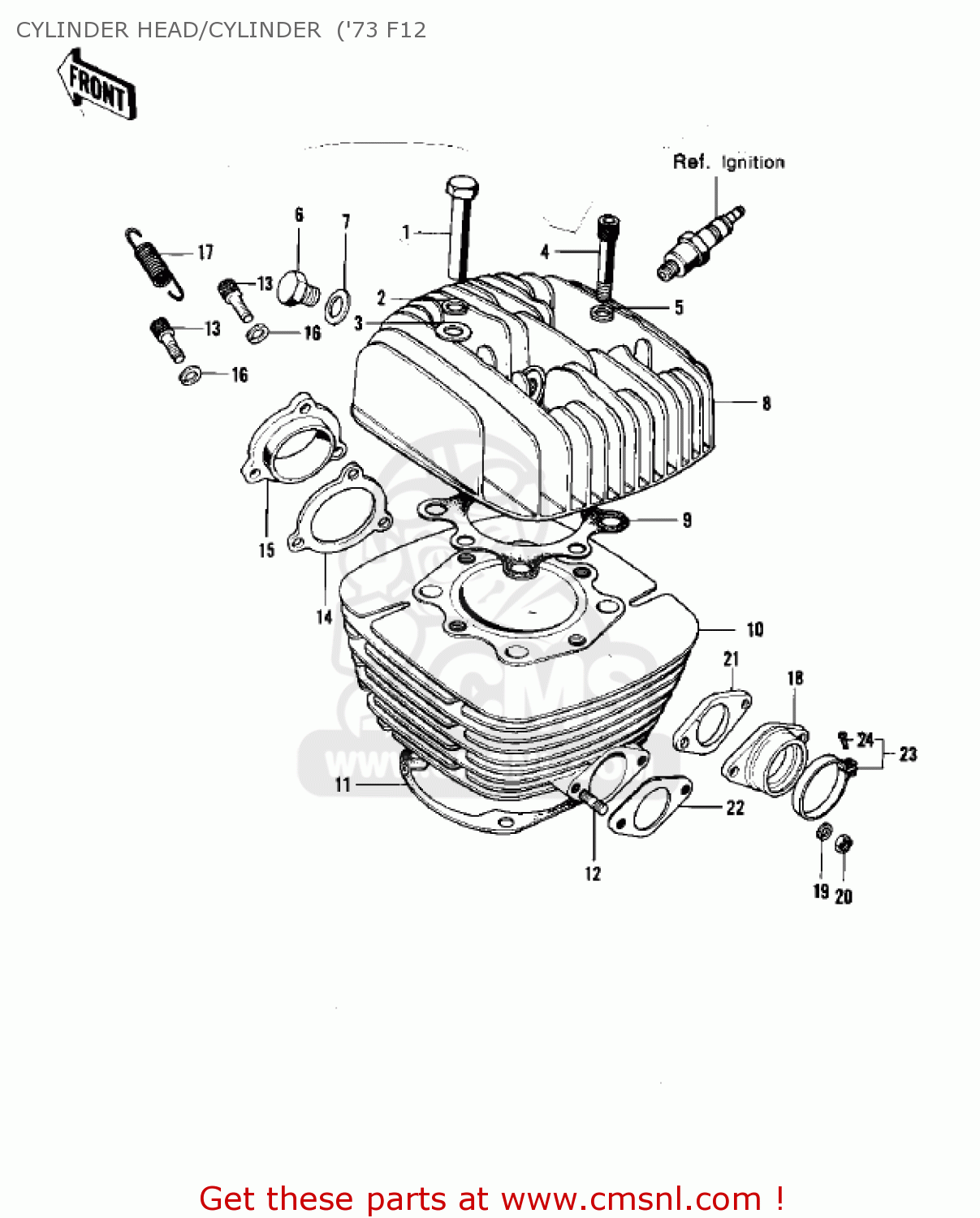 CYLINDER HEAD/CYLINDER  ('73 F12 F12MX 1973