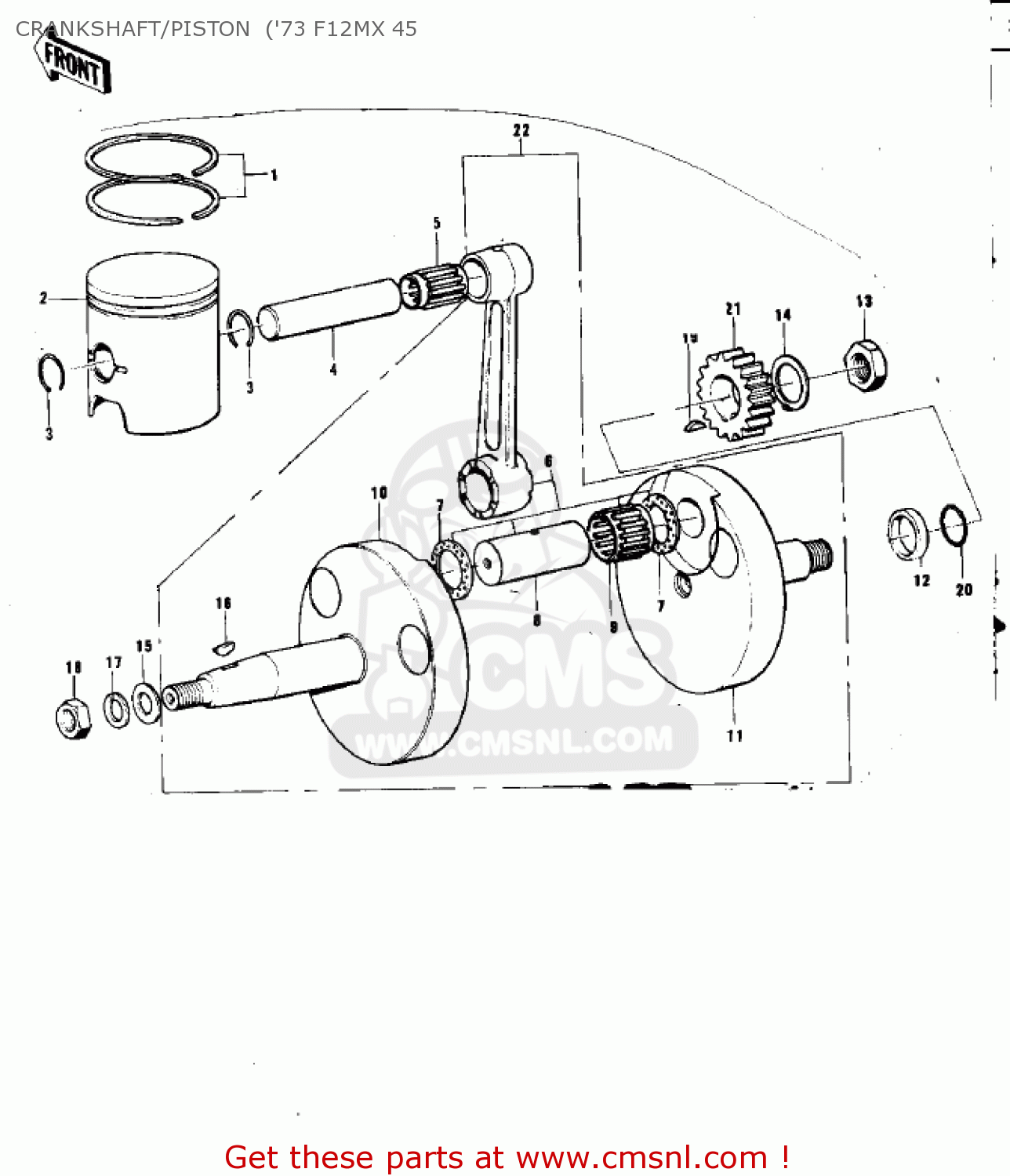 CRANKSHAFT/PISTON  ('73 F12MX 45 F12MX 1973