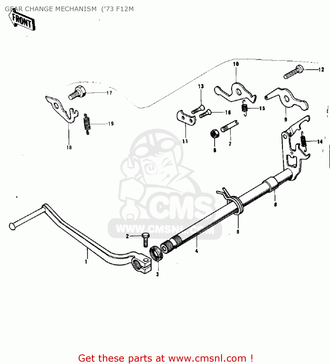 GEAR CHANGE MECHANISM  ('73 F12M F12MX 1973
