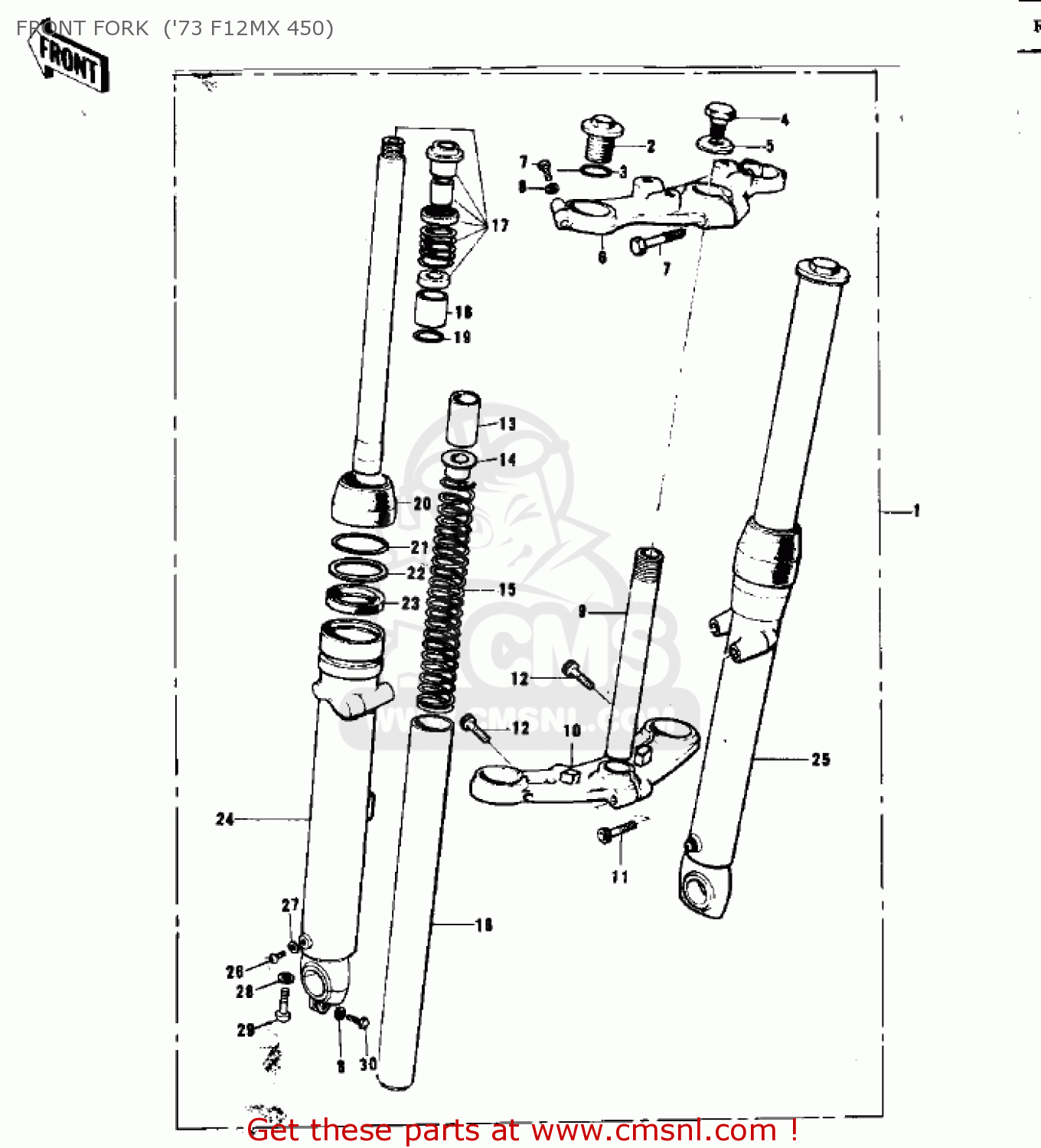 FRONT FORK  ('73 F12MX 450) F12MX 1973