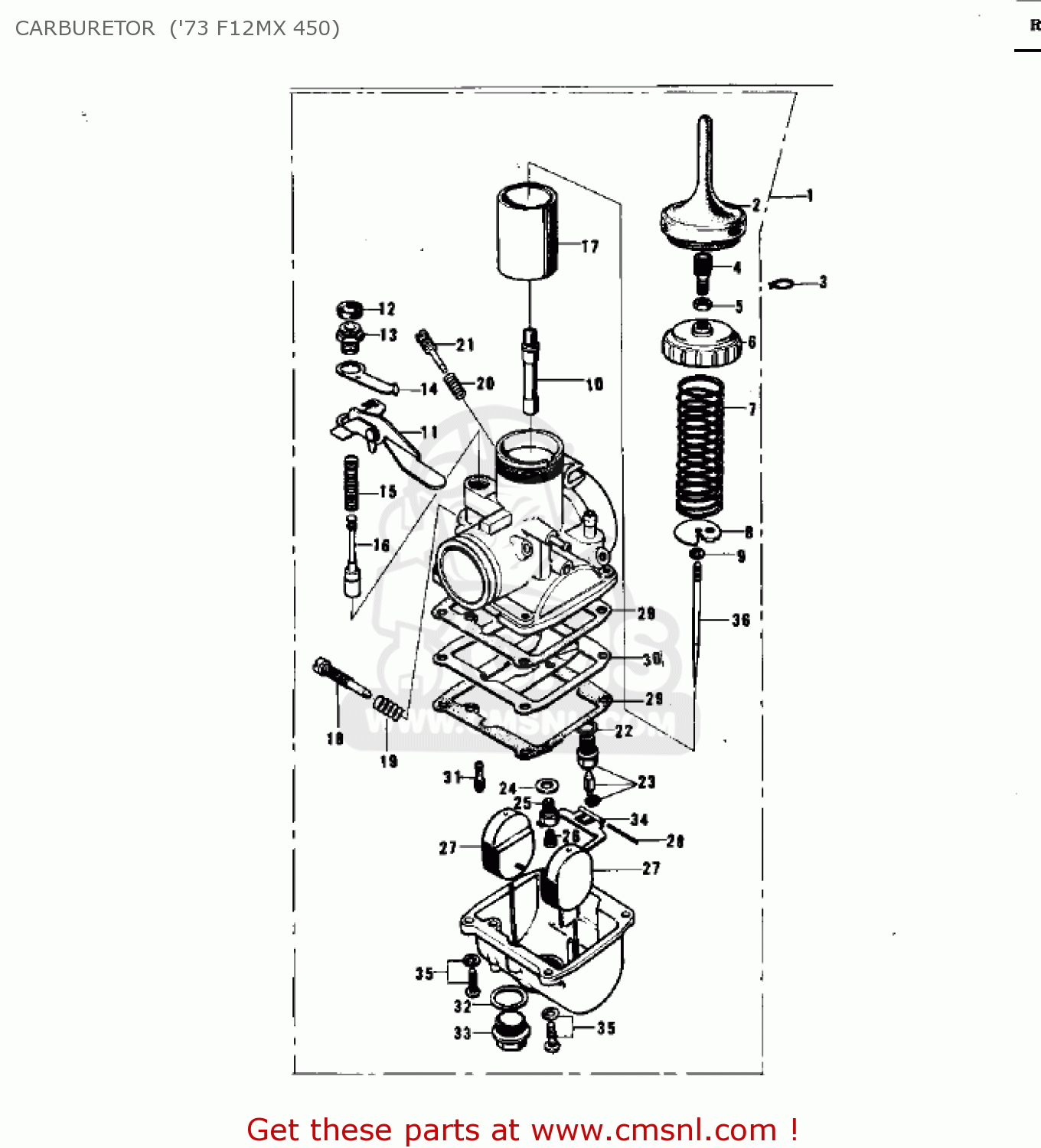 CARBURETOR  ('73 F12MX 450) F12MX 1973