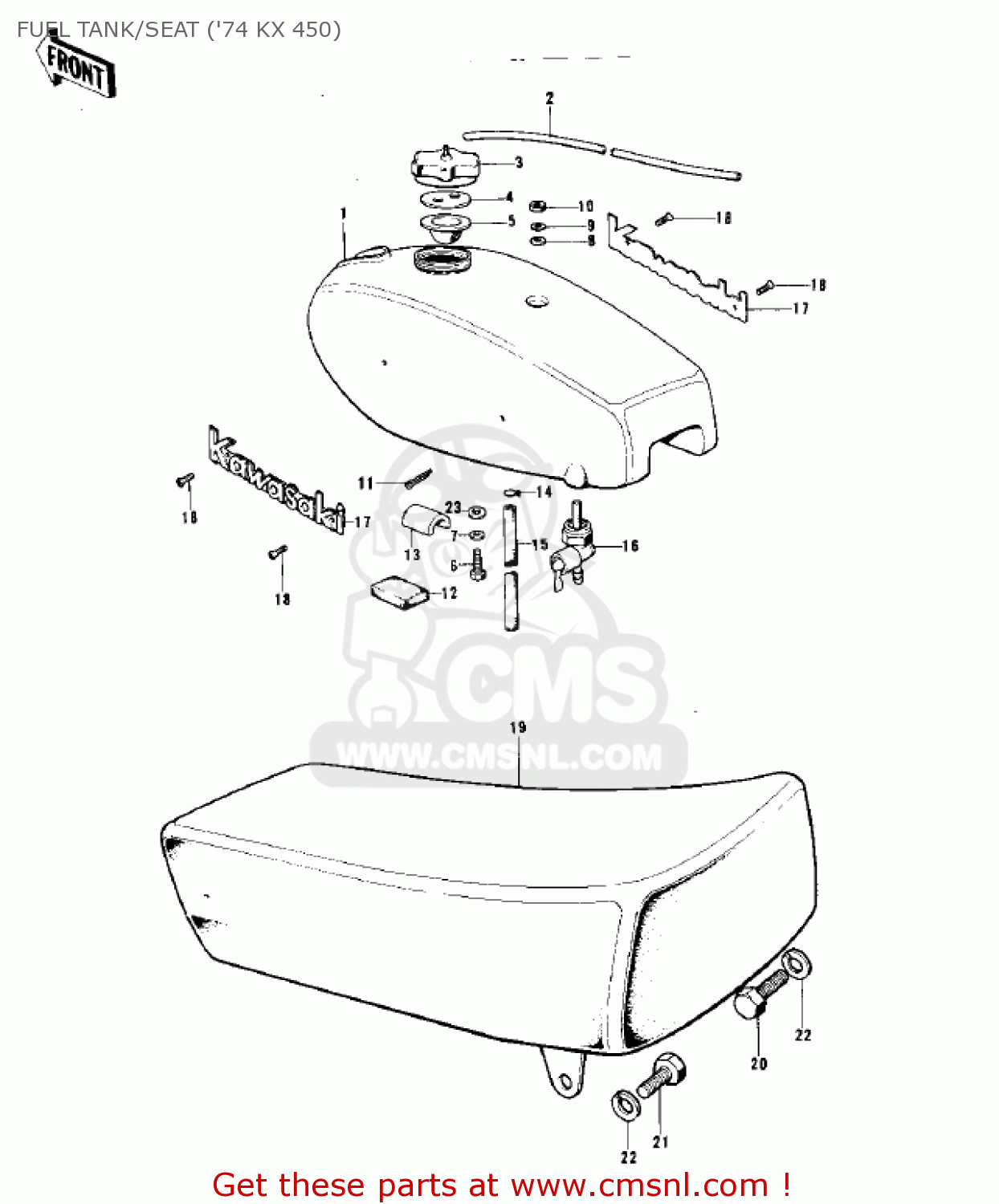 FUEL TANK/SEAT ('74 KX 450) F12MX 1973
