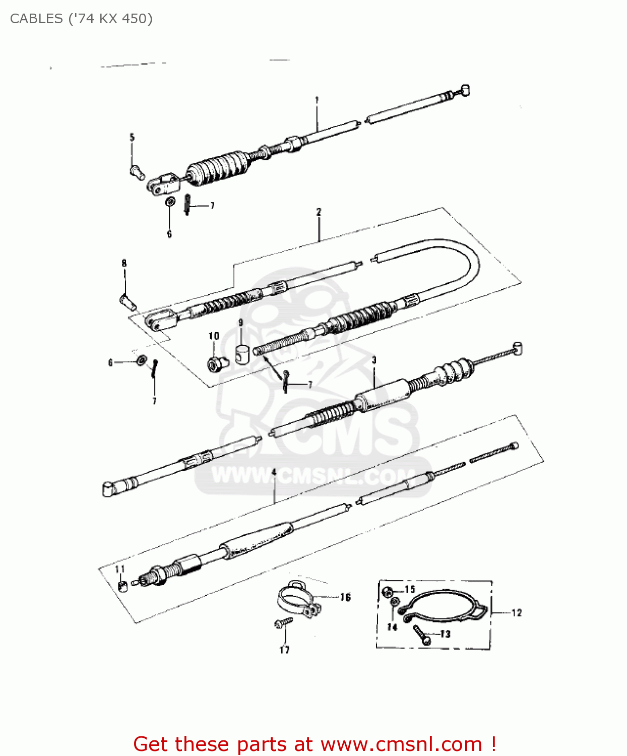 CABLES ('74 KX 450) F12MX 1973
