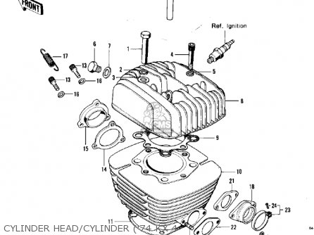 CYLINDER HEAD/CYLINDER ('74 KX 4 - F12MX 1973
