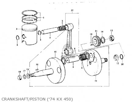 CRANKSHAFT/PISTON ('74 KX 450) - F12MX 1973