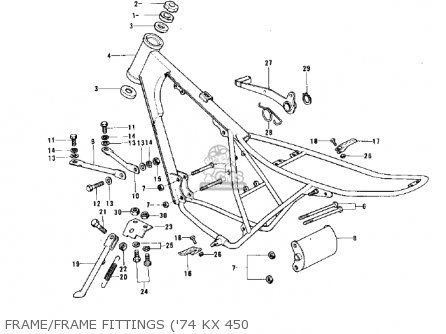 FRAME/FRAME FITTINGS ('74 KX 450 - F12MX 1973