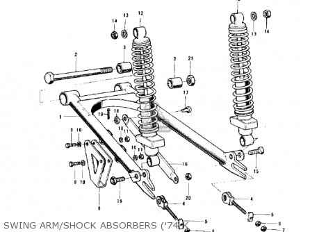 SWING ARM/SHOCK ABSORBERS ('74 K - F12MX 1973